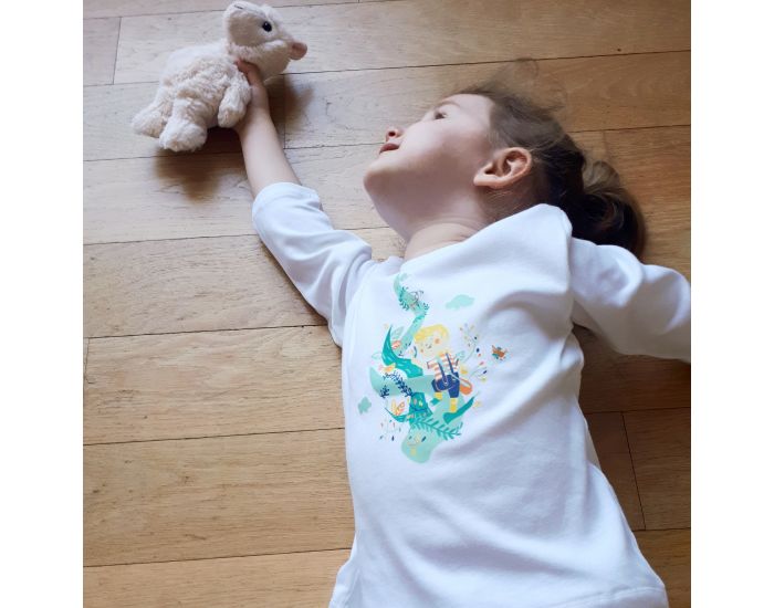 NOS POUSSINS CHRIS Tee-Shirt Manches Longues Blanc Jack et le Haricot Magique (1)