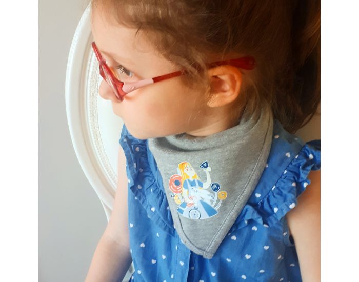 NOS POUSSINS CHRIS Bandana Gris Alice Aux Pays Des Merveilles (1)