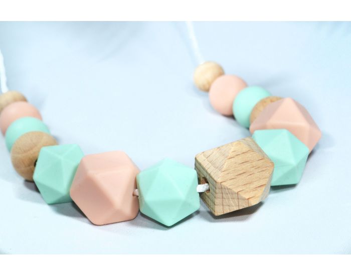 IRREVERSIBLE Collier d'allaitement Silicone et bois Gomtrique (2)