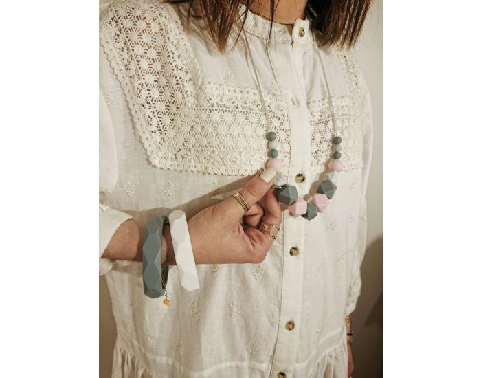 IRREVERSIBLE Collier d'allaitement Silicone et bois Gomtrique (4)