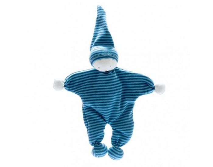 BEST YEARS Doudou Lutin en Coton Bio - Rayures Bleu et Vertes - D�s la naissance (2)
