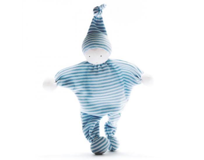 BEST YEARS Doudou Lutin en Coton Bio - Rayures Bleu et Vertes - D�s la naissance (4)