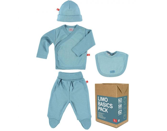 LIMOBASICS Bote Cadeau Naissance Bio - Bleu (9)