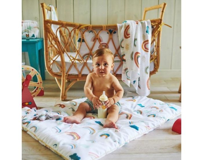 SEVIRA KIDS Couette 135x100 et Oreiller Enfant - Arc en Ciel (5)