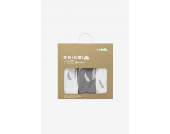 KADOLIS Body manches longues x3 Plumes Gris (5)