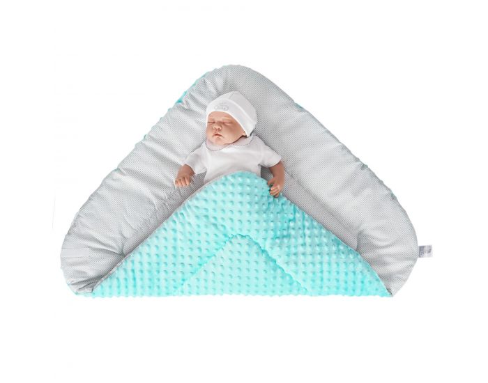 SEVIRA KIDS Gigoteuse d'emmaillotage multi usage - nid d'ange naissance - Minky Vert menthe Vert menthe (3)