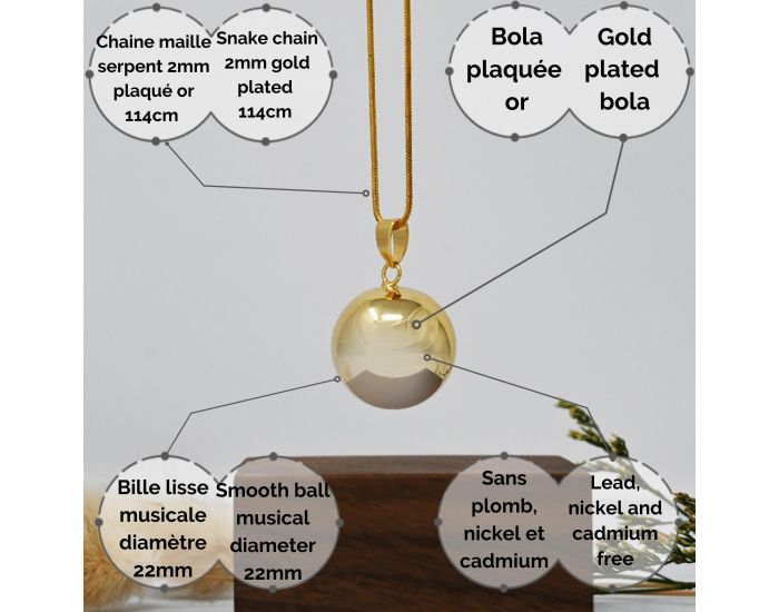  IRREVERSIBLE BIJOUX Bola de Grossesse - Chaine Maille Serpent (4)