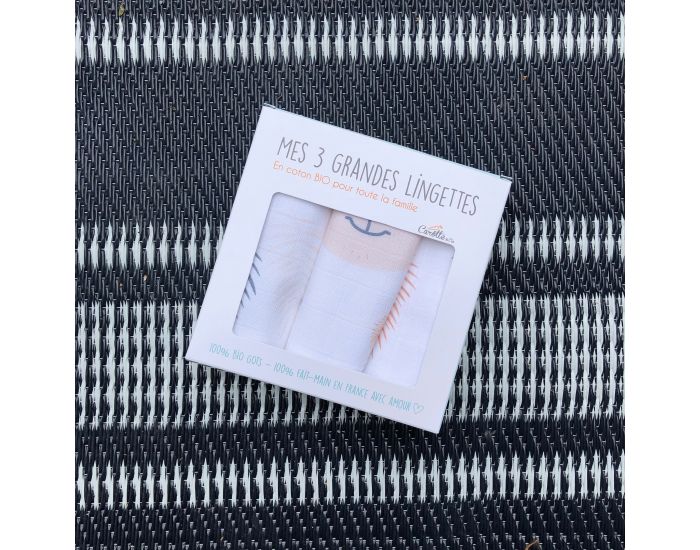CAROTTE & CIE Lot de 3 grandes lingettes lavables (4)