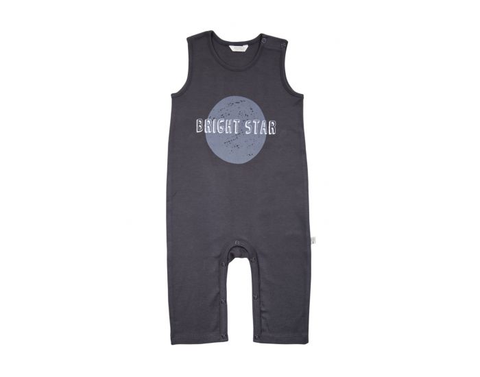 BEBESEO Barboteuse Bio Sans Manches Gris Motifs Etoiles (1)