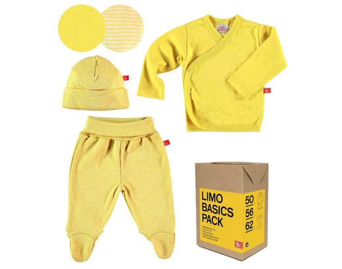 LIMOBASICS Bote Cadeau Naissance Bio - Jaune & Ray (12)
