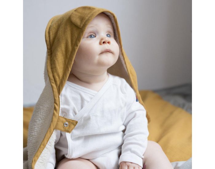 FABELAB Cape de Bain Bb Bio - Jaune Ocre (2)