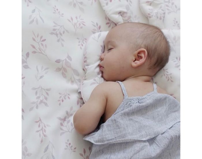 SEVIRA KIDS Oreiller b�b� - Coussin enfant avec oreilles de lapin - Flora Lila (3)