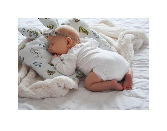 SEVIRA KIDS Oreiller b�b� - Coussin enfant avec oreilles de lapin - Flora Lila (4)