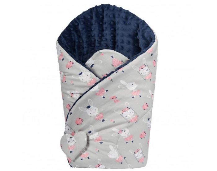 SEVIRA KIDS Gigoteuse d'emmaillotage - Nid d'ange 0-4 mois Minky rversible - Ballerine (4)