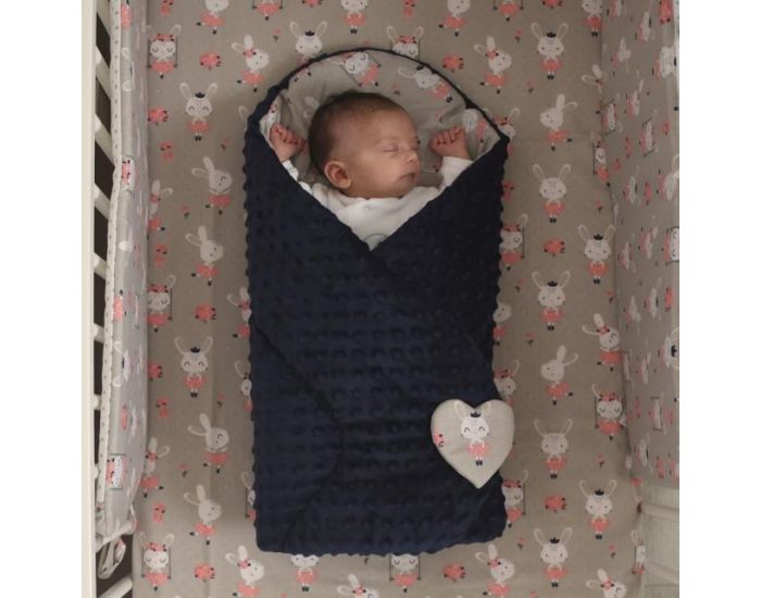 SEVIRA KIDS Gigoteuse d'emmaillotage - Nid d'ange 0-4 mois Minky rversible - Ballerine (6)