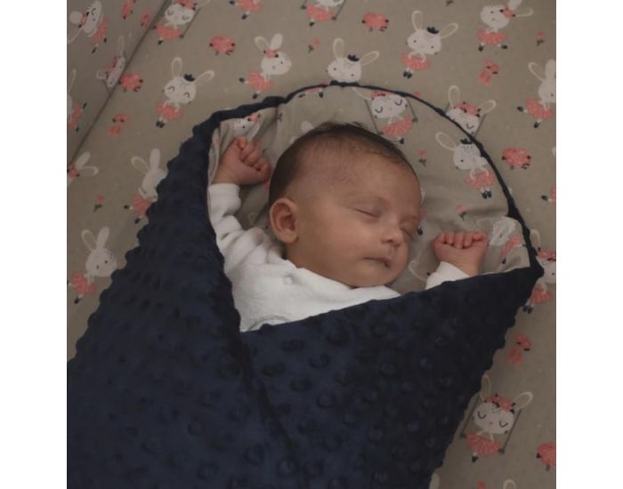 SEVIRA KIDS Gigoteuse d'emmaillotage - Nid d'ange 0-4 mois Minky rversible - Ballerine (7)