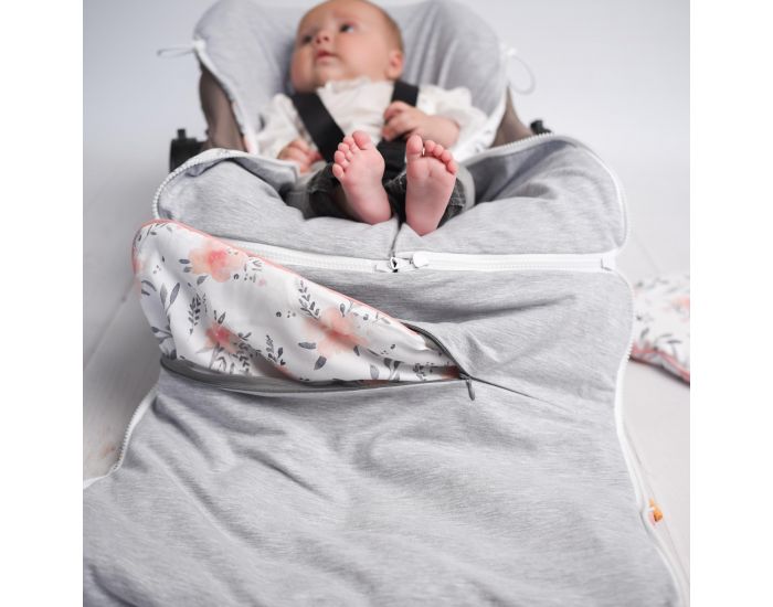 SEVIRA KIDS Chanceli�re universelle printemps �t� poussette et si�ge auto - Corail Gris Gris (3)