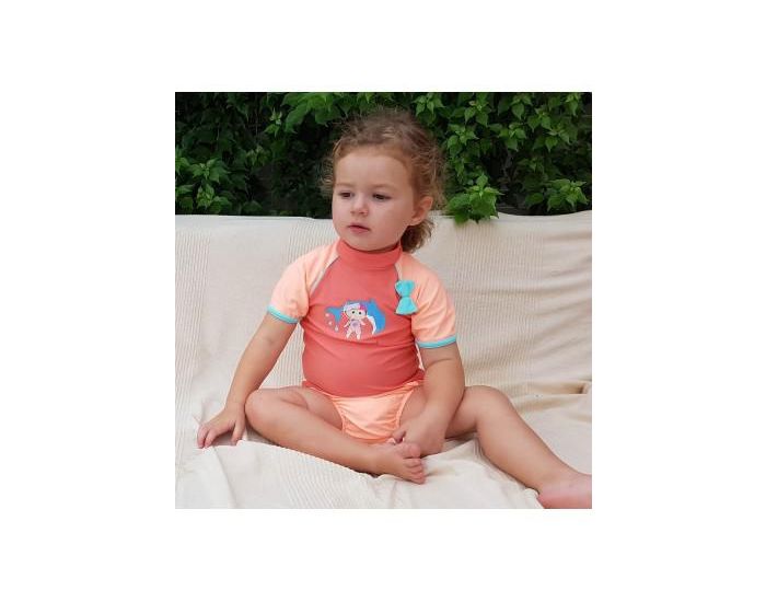MAYOPARASOL Peachy Ensemble Tee-Shirt Anti-UV Bb Et Maillot Couche - Pche (1)
