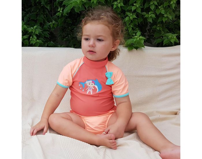 MAYOPARASOL Peachy Ensemble Tee-Shirt Anti-UV Bb Et Maillot Couche - Pche (2)