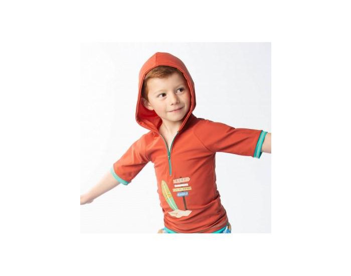 MAYOPARASOL Tropiques Top Anti-UV Capuche Garon Manches Courtes - Caramel (2)