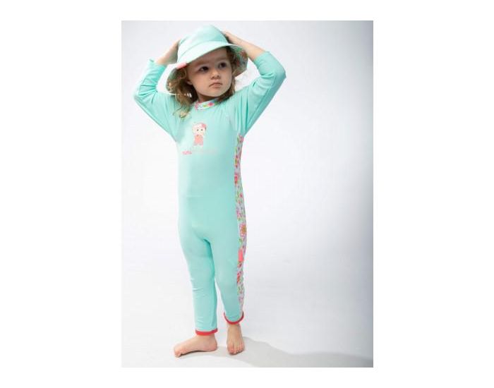MAYOPARASOL Mini Princesse Combinaison Anti-UV Fille Manches Longues - Bleu (1)