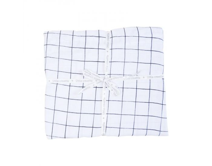 LITTLE CREVETTE Drap-housse en Lange Carreaux (2)