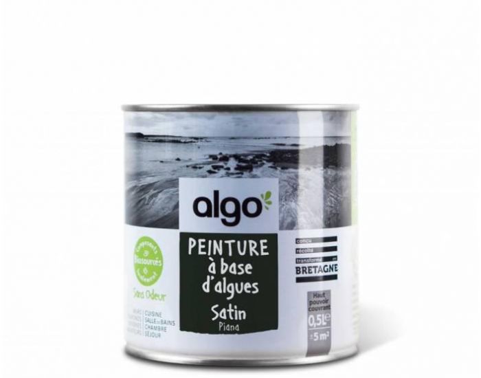 ALGO PAINT Peinture Biosource Dcorative Noire Finition Satin (Piana) (1)