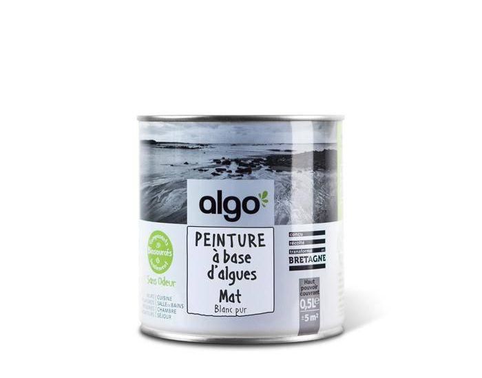 ALGO PAINT Peinture Biosourcée Décorative Blanche Finition Mat (Blanc Pur) (1)