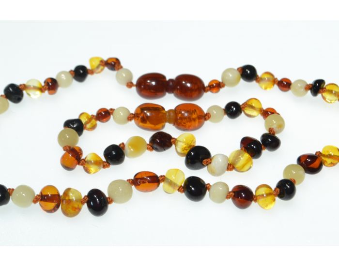IRREVERSIBLE Collier et Bracelet d'Ambre Multicolor - Ambre 100% Naturelle  (1)