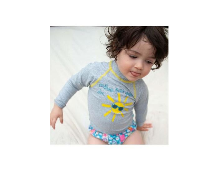 MAYOPARASOL Mme Pas Peur Tee-Shirt De Bain Anti-UV Bb Manches Longues - Gris (1)