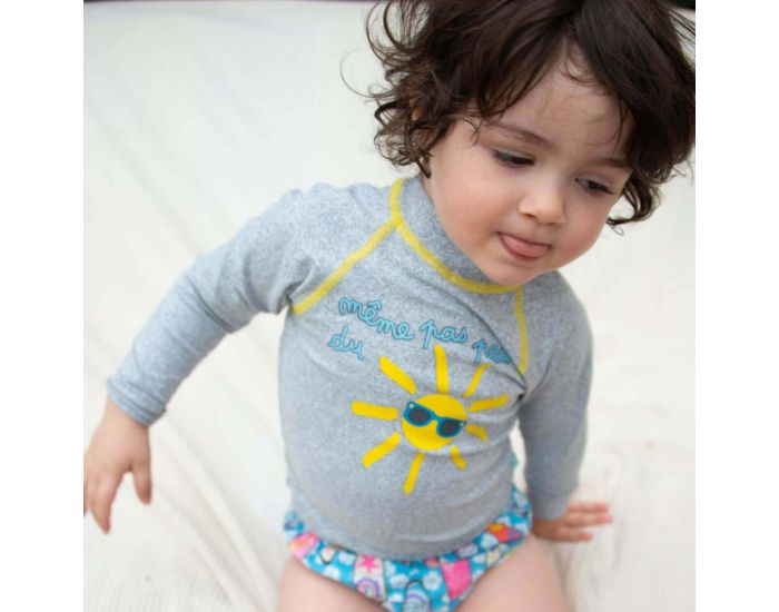 MAYOPARASOL Mme Pas Peur Tee-Shirt De Bain Anti-UV Bb Manches Longues - Gris (2)