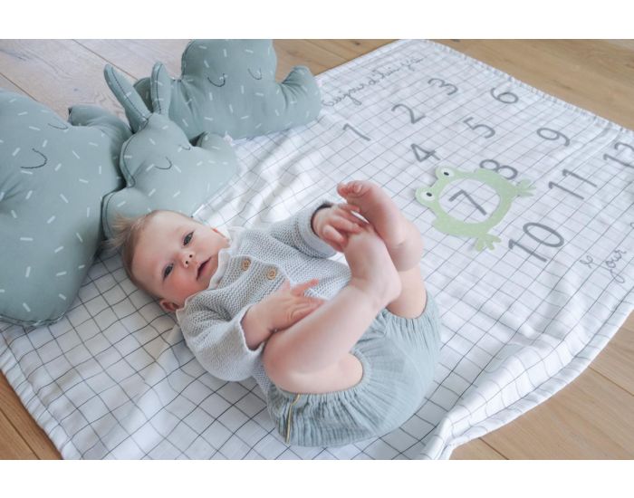 LITTLE CREVETTE Couverture - Photobooth Cactus - coton bio - 80x120 cm (4)