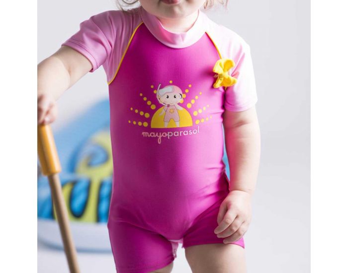 MAYOPARASOL Rosie Sun Combinaison Anti-UV Fille - Rose Taille 3-4 ans (1)