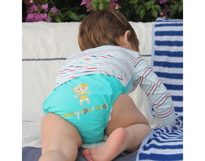 MAYOPARASOL Carabi Ensemble T-Shirt Anti UV Bb et maillot couche - Multicolore (3)