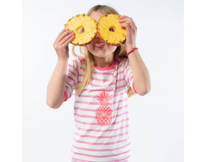 MAYOPARASOL Saint Trop T-Shirt Anti-UV Fille Manches Courtes - Rose (2)