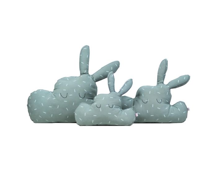 LITTLE CREVETTE Coussin Lapinuage - vert (1)