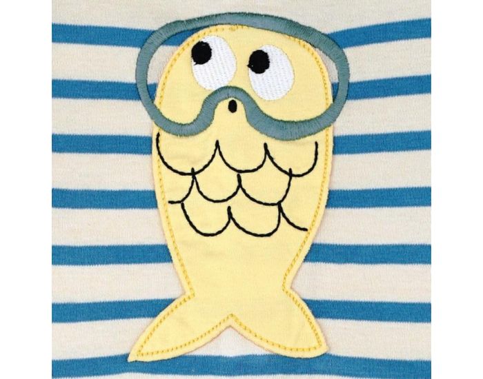 LA QUEUE DU CHAT Pyjama B�b� en Coton Bio - Marini�re (7)