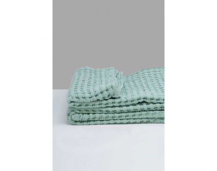 KADOLIS Couverture en Coton Bio - Paros Vert aqua (1)