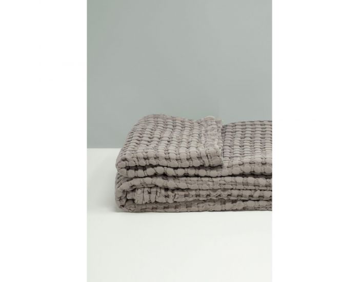 KADOLIS Couverture en Coton Bio - Paros Taupe (2)