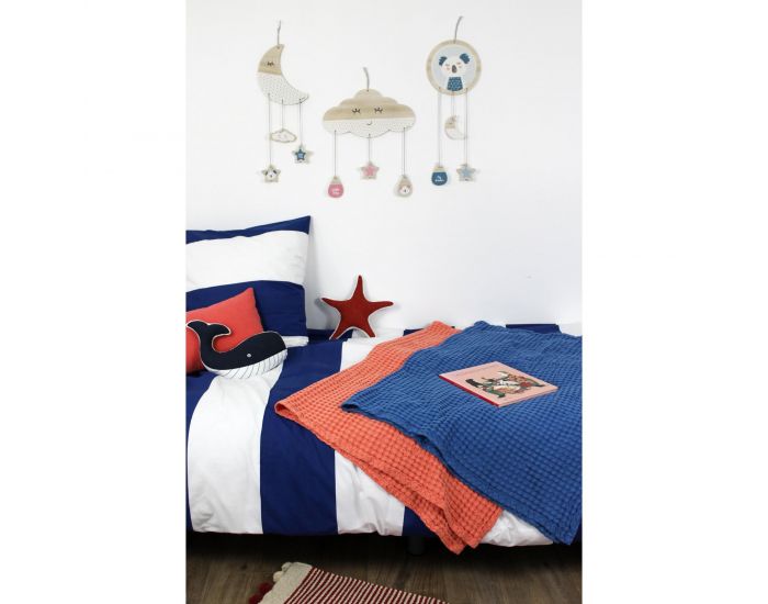 KADOLIS Couverture en Coton Bio - Paros Bleu ardoise (5)