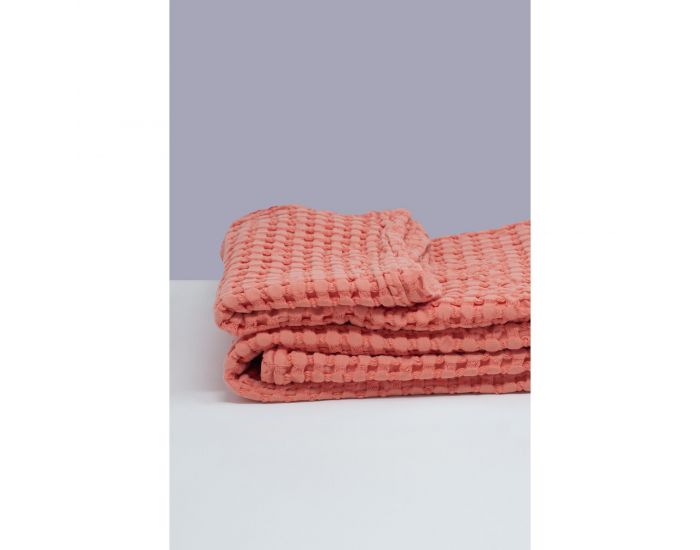 KADOLIS Couverture en Coton Bio - Paros Rose poudr (1)