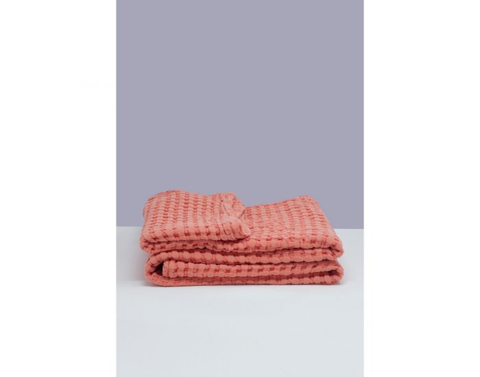 KADOLIS Couverture en Coton Bio - Paros Rose poudr (2)