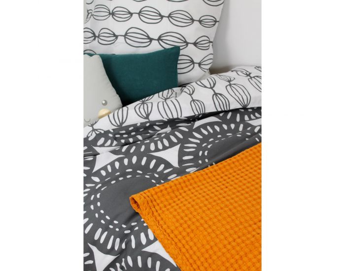 KADOLIS Couverture en Coton Bio - Paros Orange (5)
