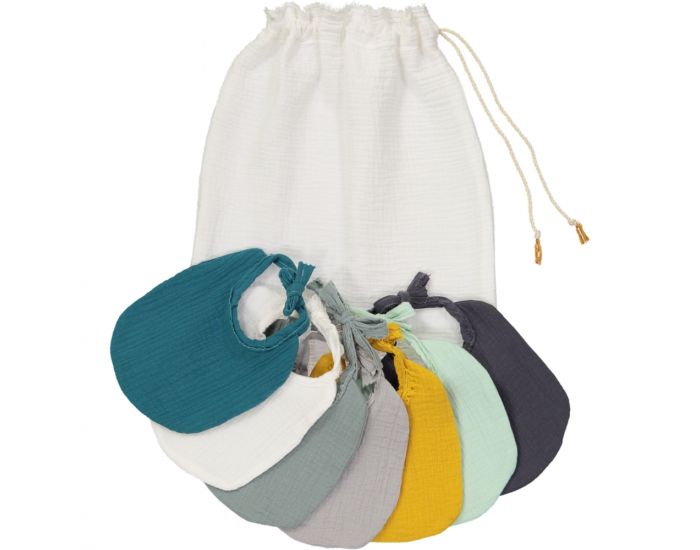 CHOUCHOUETTE Semainier de Bavoirs Double Gaze de Coton  (6)