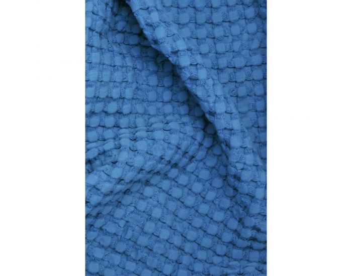 KADOLIS Grande couverture en Coton bio -  Paros Bleu (3)