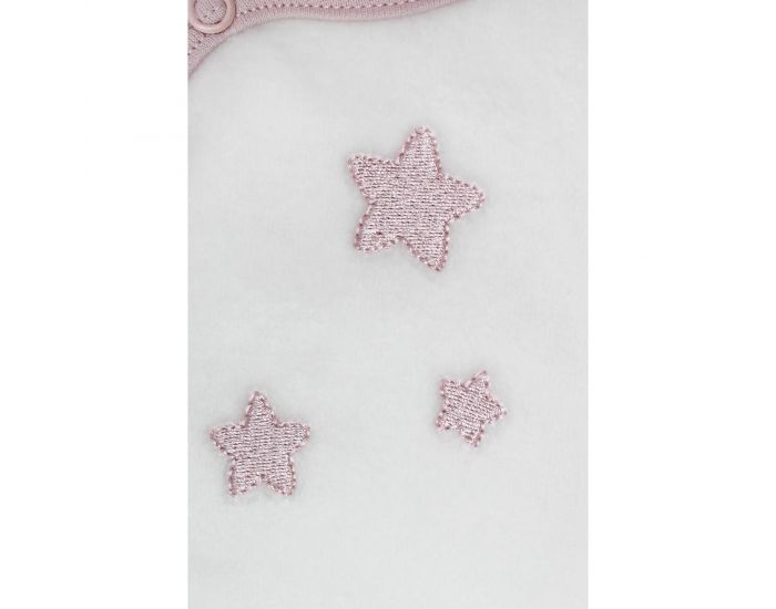 KADOLIS Pyjama Bb en Coton Bio Blanc - Etoiles Rose ple (4)