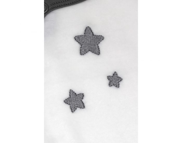 KADOLIS Pyjama Bb en Coton Bio Blanc - Etoiles Gris (3)