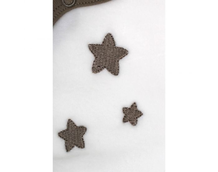 KADOLIS Pyjama Bb en Coton Bio Blanc - Etoiles Beige (3)