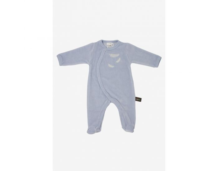 KADOLIS Pyjama Bb en Coton Bio - Plumes blanches - Gris (7)