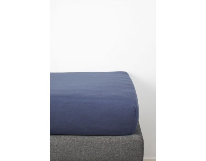 KADOLIS Drap Housse Coton Bio pour lit Bb - Bleu Marine (4)